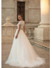 Two Piece Ivory Lace Tulle Slit Wedding Dress
